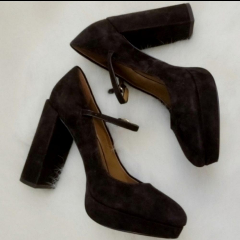 Coach Authentic Suede Chunky Heels